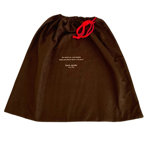 Kate Spade New York Brown Drawstring Storage/Dust Bag with Red String /M… - Picture 1 of 5